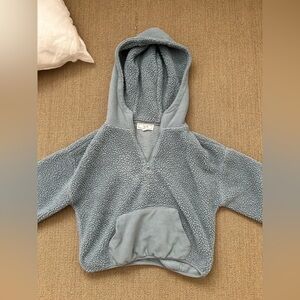 Super cute blue fuzzy cropped hoodie size small